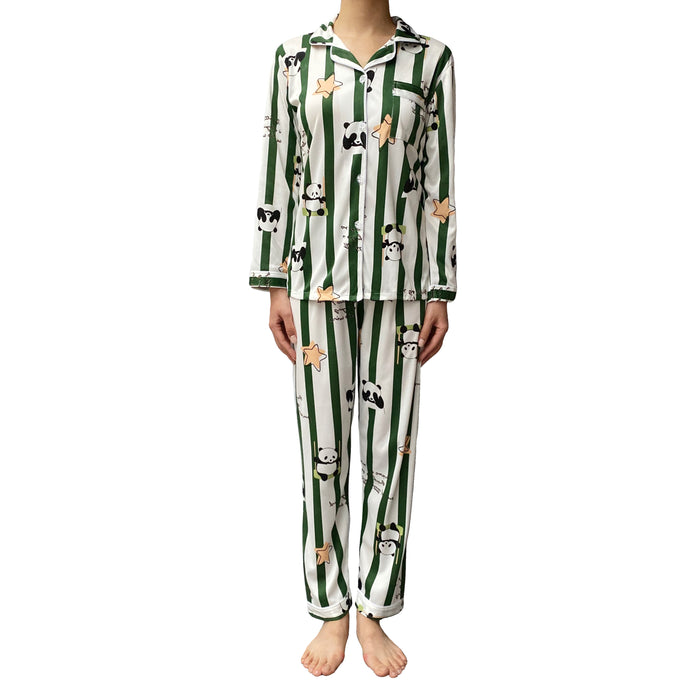 Women Lazy Dolphins playful panda pattern pajamas set