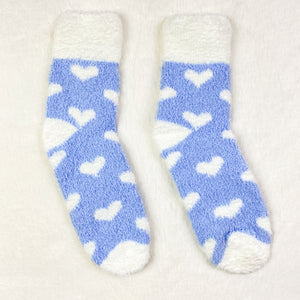 Berry Heart Pattern Fluffy Socks