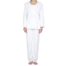 Load image into Gallery viewer, V-Lace Flannel PJ Set (White)
