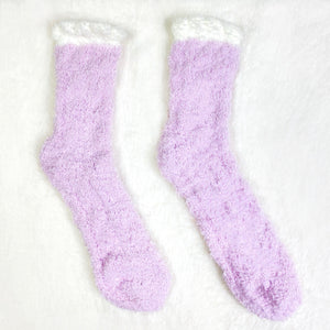 Taro Ribbed Fluffy Socks
