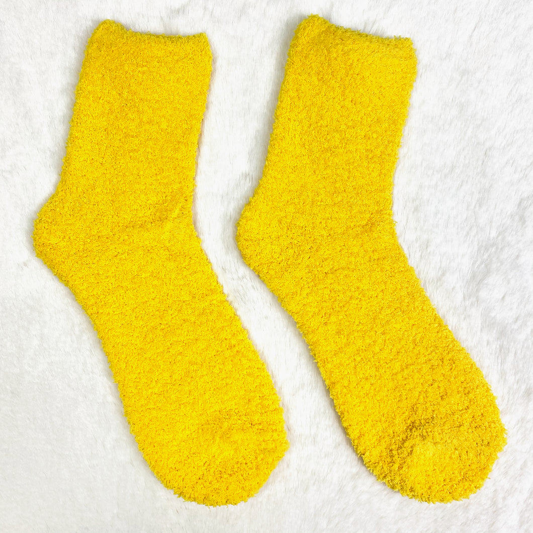 Mustard Fluffy Socks