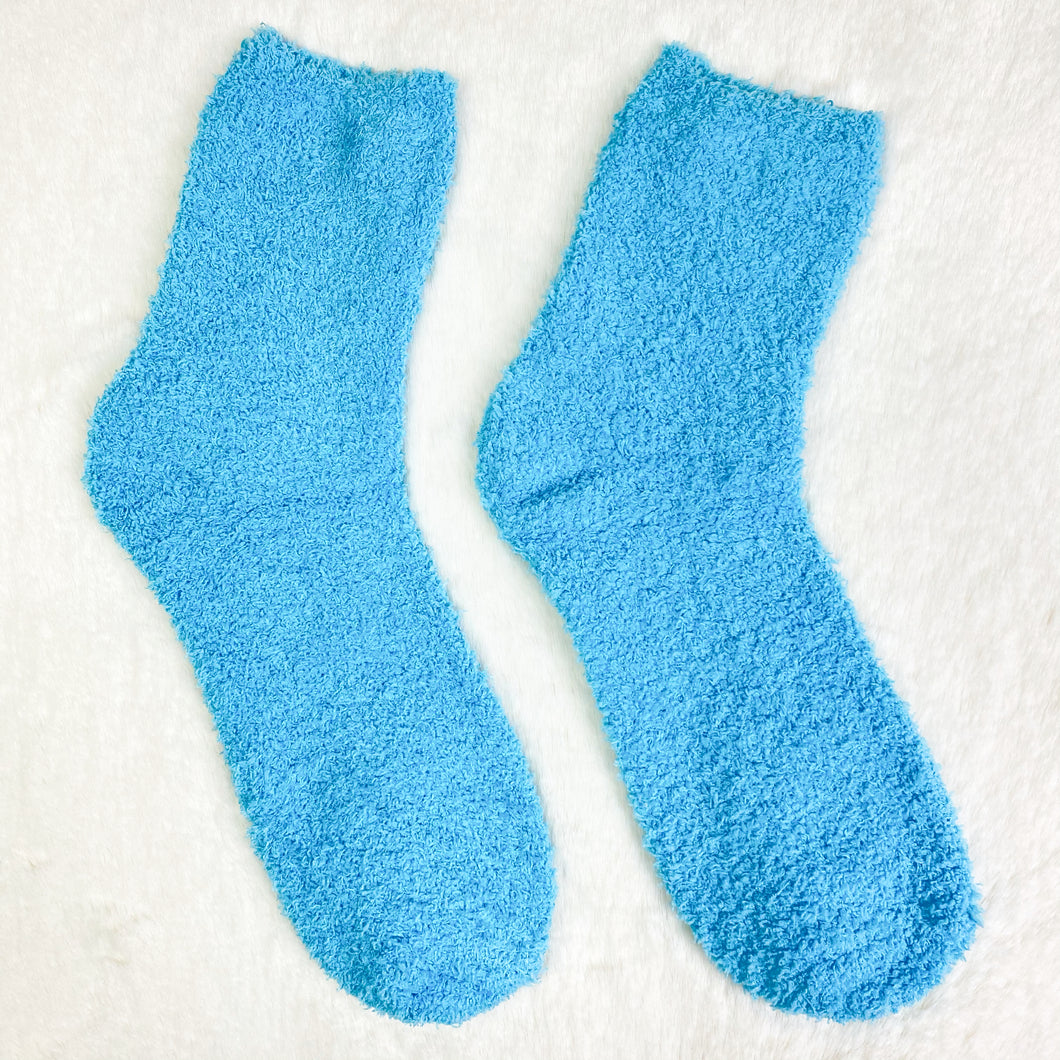 Aqua Blue Fluffy Socks