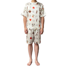 Load image into Gallery viewer, Lazy Dolphins Men Playing Cards short sleeve pajamas set
