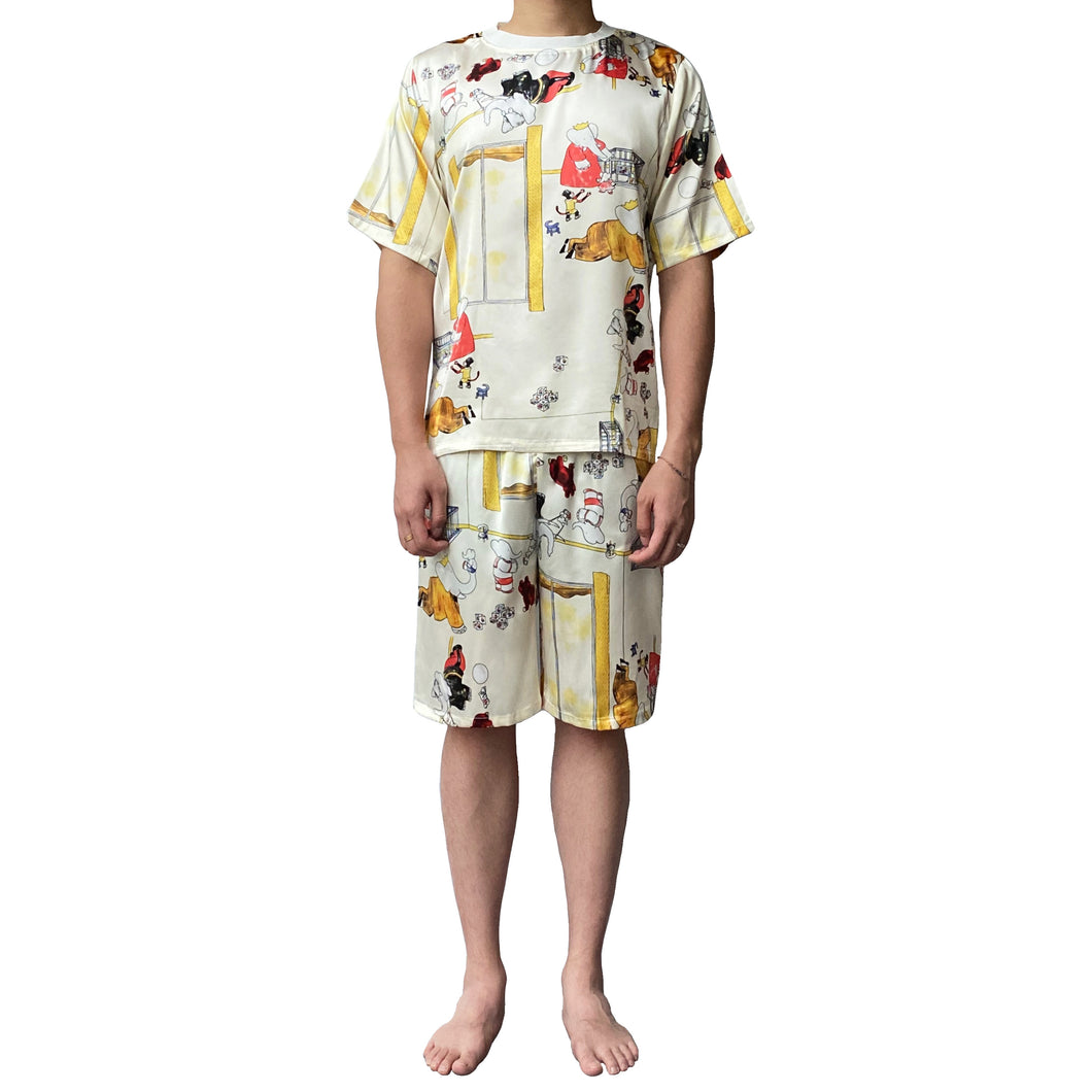 Men Lazy Dolphins Elephant Pajamas Set