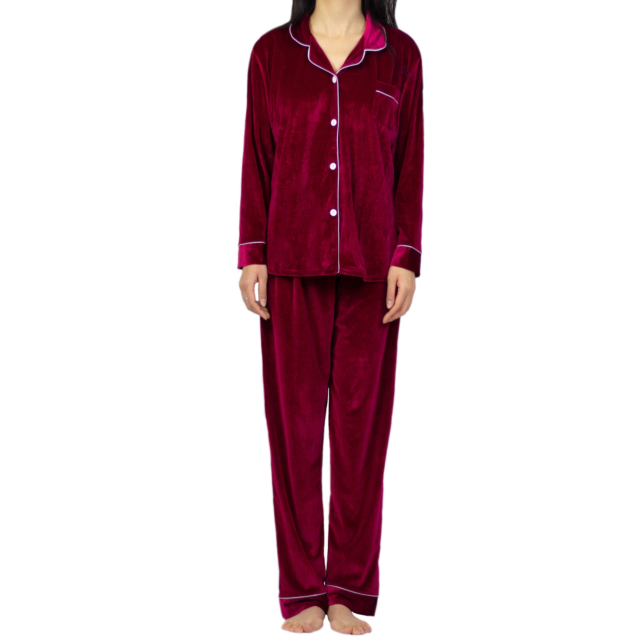 Classic Wine Red Velvet PJ Set (Women) – Lazy Dolphins