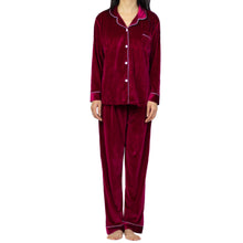 Load image into Gallery viewer, Classic Wine Red Velvet PJ Set (Women)
