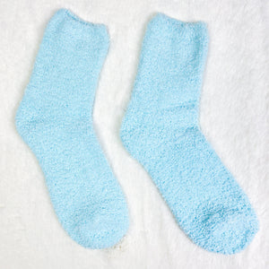 Sky Blue Fluffy Socks