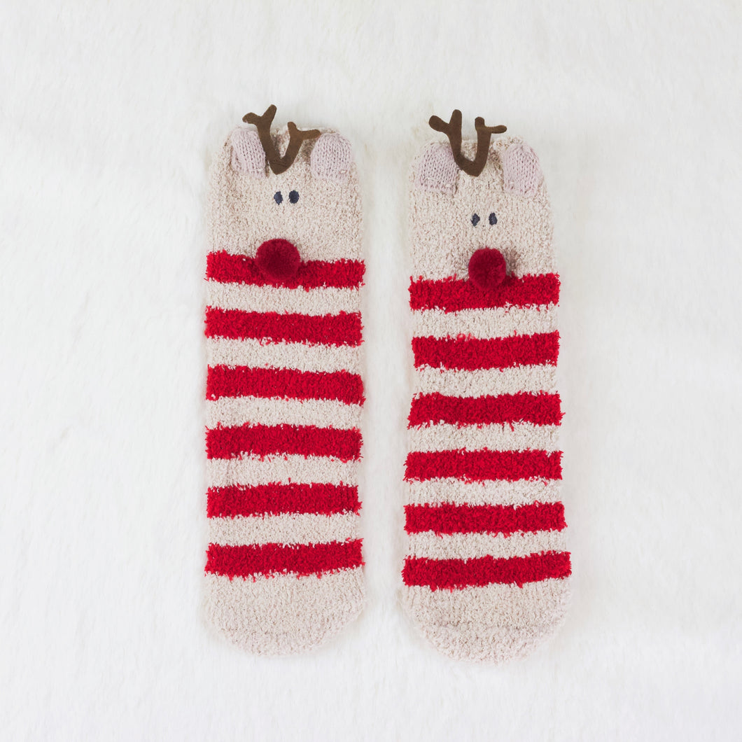 Reindeer Fluffy Socks