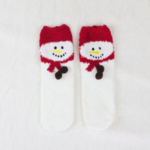Snowman Fluffy Socks